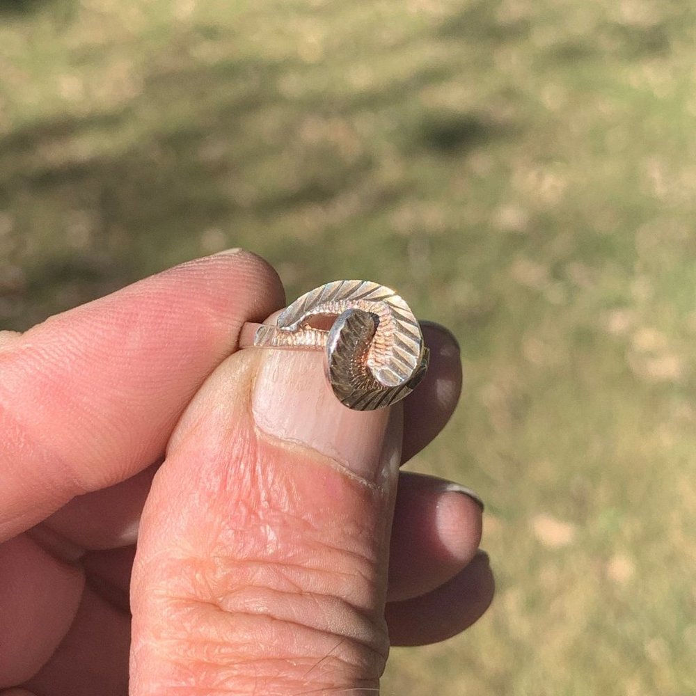 Silver Ring Women's Ring, Silver and Gold Leaf Accents, Size 6
